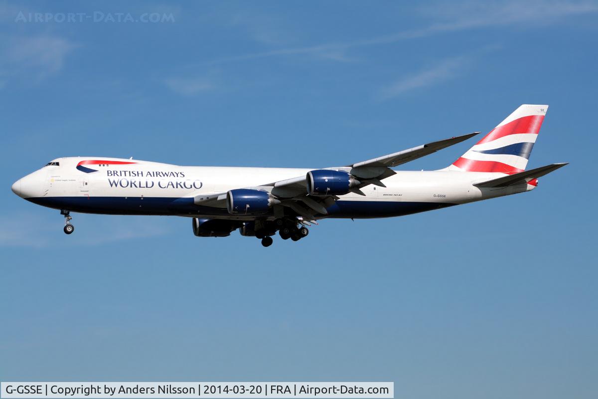 G-GSSE, 2011 Boeing 747-87UF C/N 37568, On final for runway 25L.