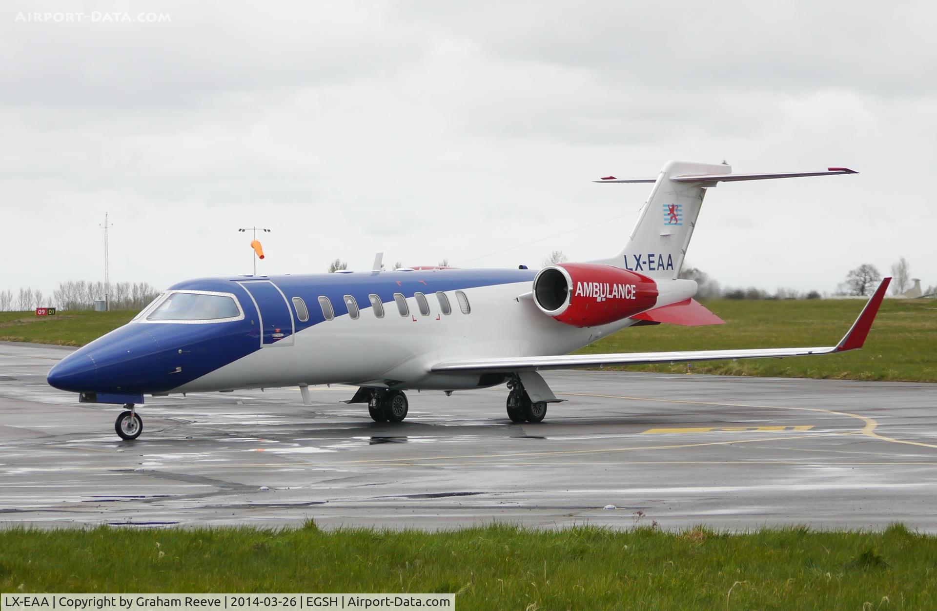 LX-EAA, 2006 Learjet 45 C/N 321, Just landed.