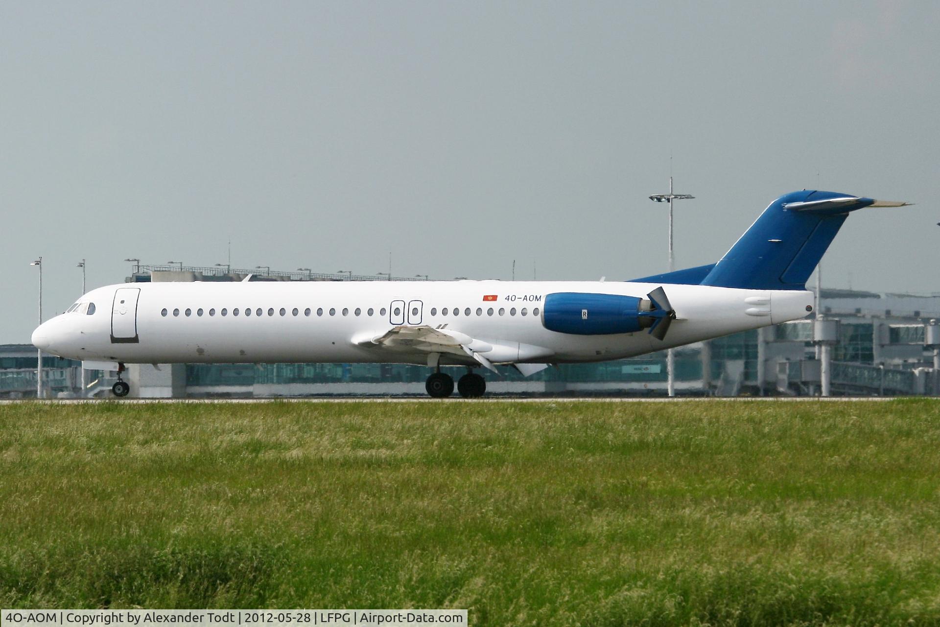 4O-AOM, 1990 Fokker 100 (F-28-0100) C/N 11321, Fokker 100, Landing Rwy 26L, Roissy Charles De Gaulle Airport (LFPG-CDG)