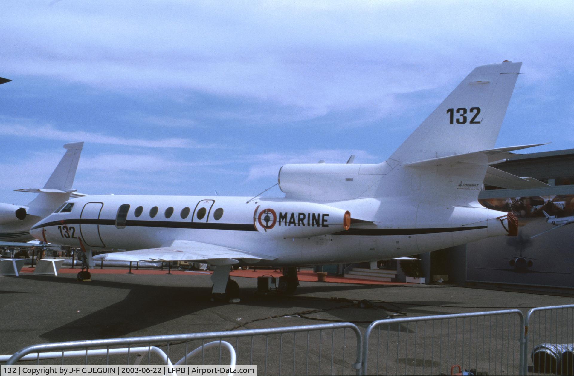 132, 1983 Dassault Falcon 50 Surmar C/N 132, On display at 2003 Paris-Le Bourget airshow.