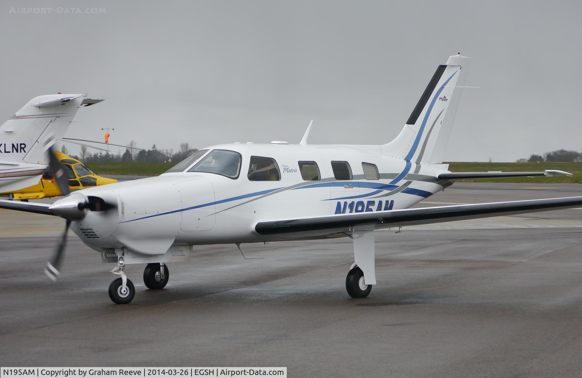 N195AM, 2010 Piper PA-46R-350T Malibu Matrix C/N 4692146, Just landed.