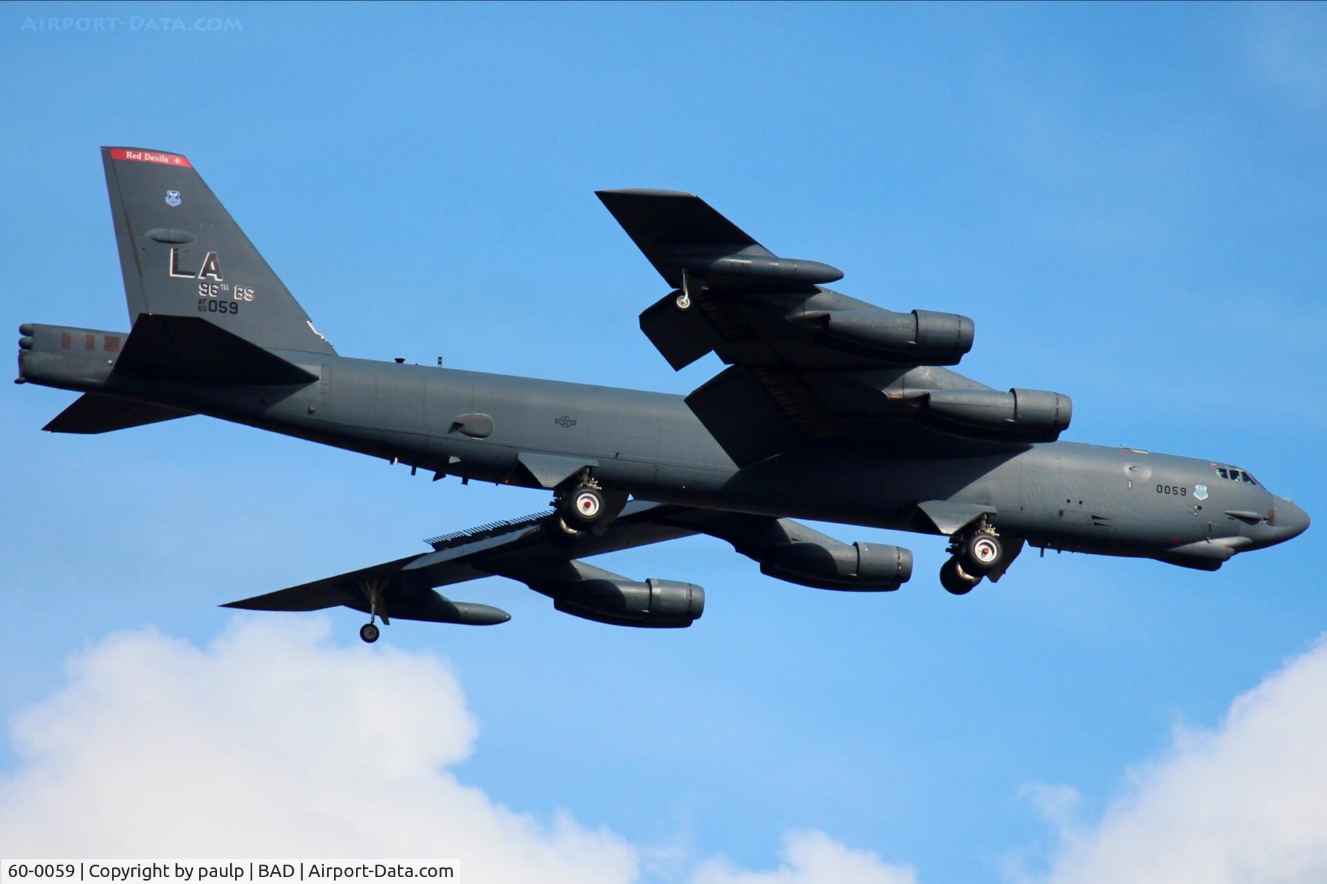 60-0059, 1960 Boeing B-52H Stratofortress C/N 464424, At Barksdale Air Force Base.