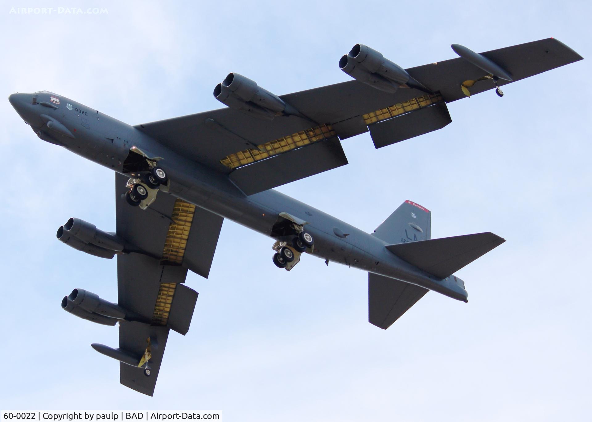 60-0022, 1960 Boeing B-52H Stratofortress C/N 464387, At Barksdale Air Force Base.