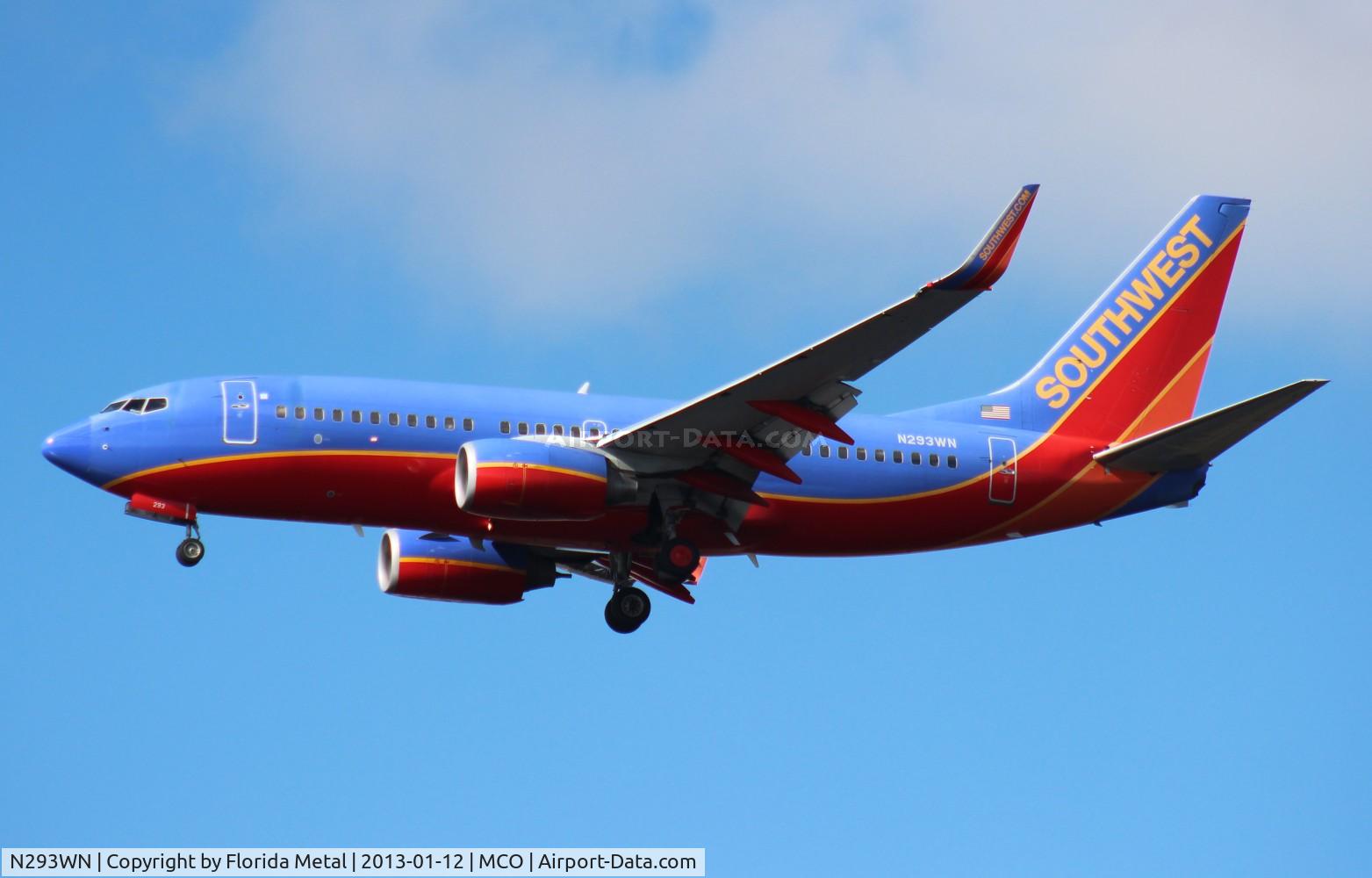 N293WN, 2007 Boeing 737-7H4 C/N 36612, Southwest 737-700
