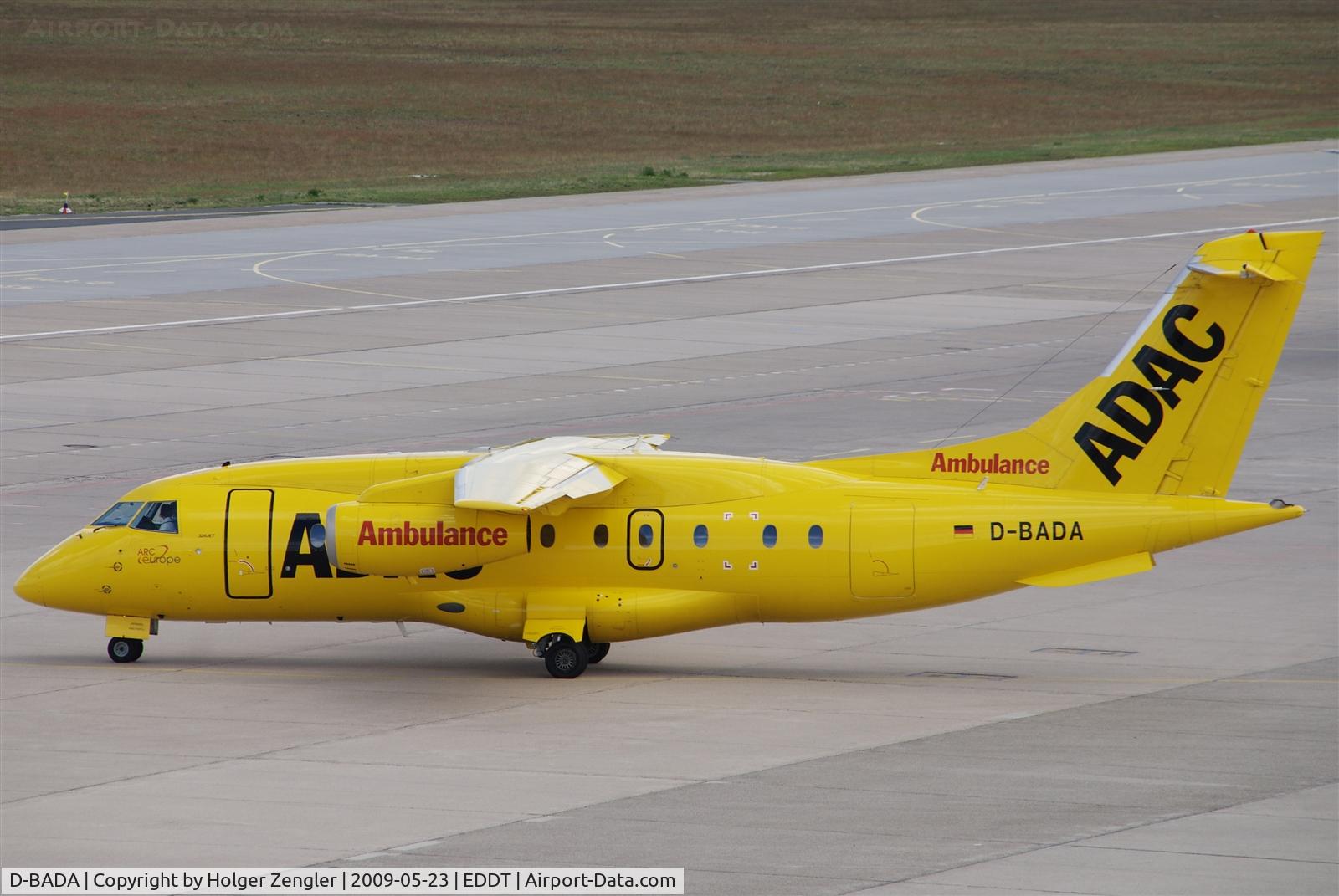D-BADA, 1998 Fairchild Dornier 328-310 328JET C/N 3224, Emergency aircraft on apron...