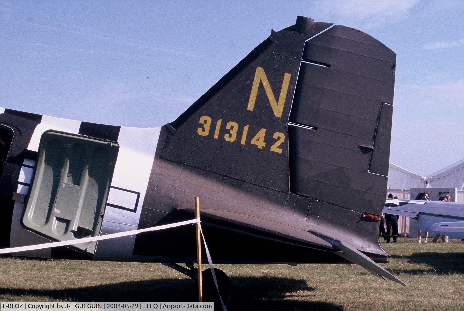 F-BLOZ, 1942 Douglas DC3C-S1C3G (C-47A-20-DK) C/N 13142, On display at La Ferté-Alais, 2004 airshow.