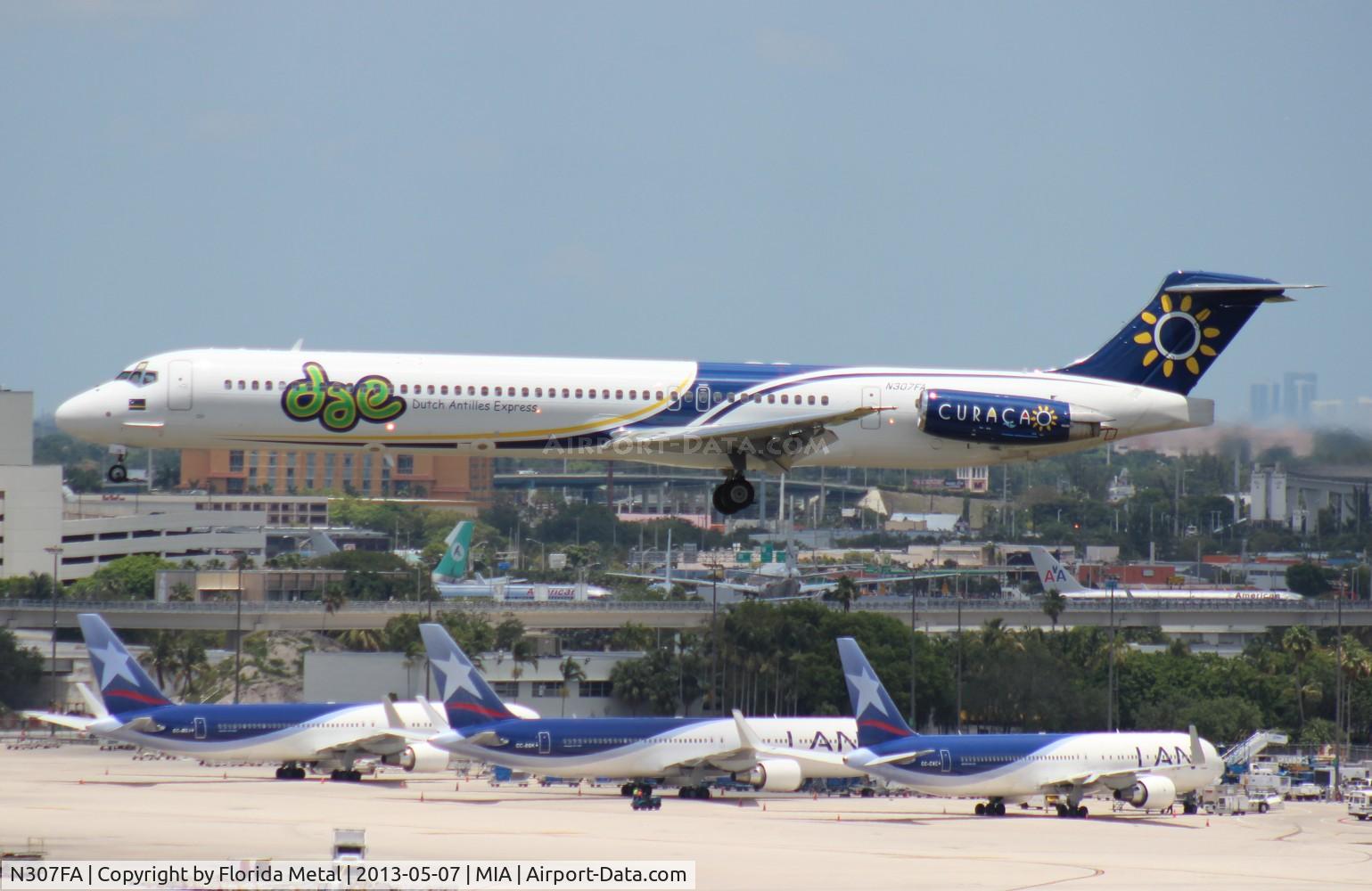 N307FA, 1992 McDonnell Douglas MD-83 (DC-9-83) C/N 53199, Dutch Antilles Express MD-83 (folded August 2013)