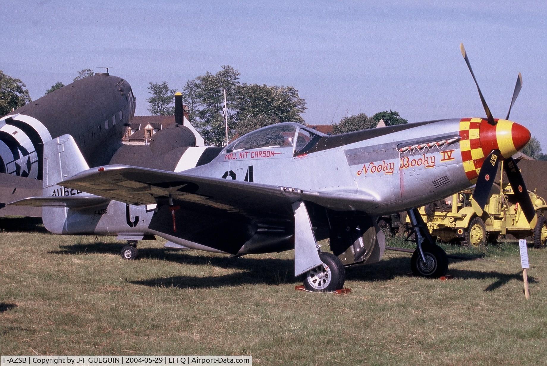 F-AZSB, 1944 North American P-51D Mustang C/N 122-40967, On display at La Ferté-Alais, 2004 airshow.