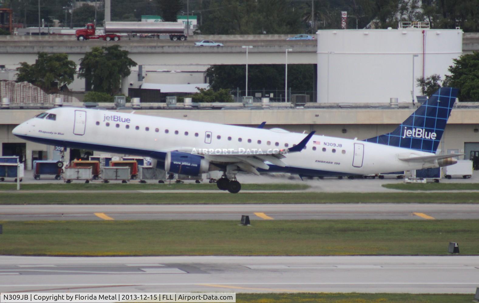N309JB, Embraer ERJ-190-100 IGW 190AR C/N 19000289, Jet Blue E190