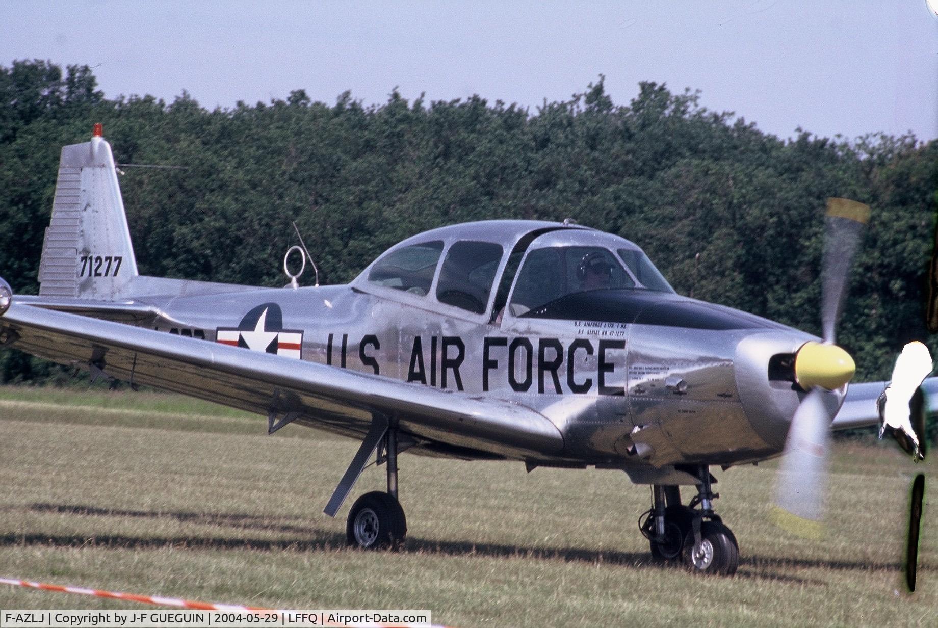 F-AZLJ, North American Navion (NA-145) C/N NAV-4-277, Taxiing after landing at La Ferté-Alais, 2004 airshow.