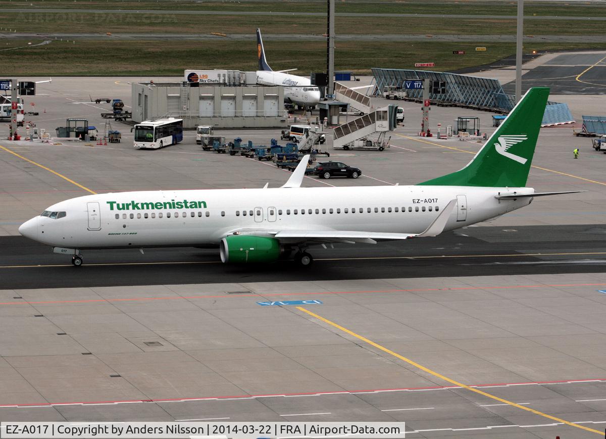 EZ-A017, 2013 Boeing 737-82K C/N 43863, Taxiing to gate at Terminal 2.