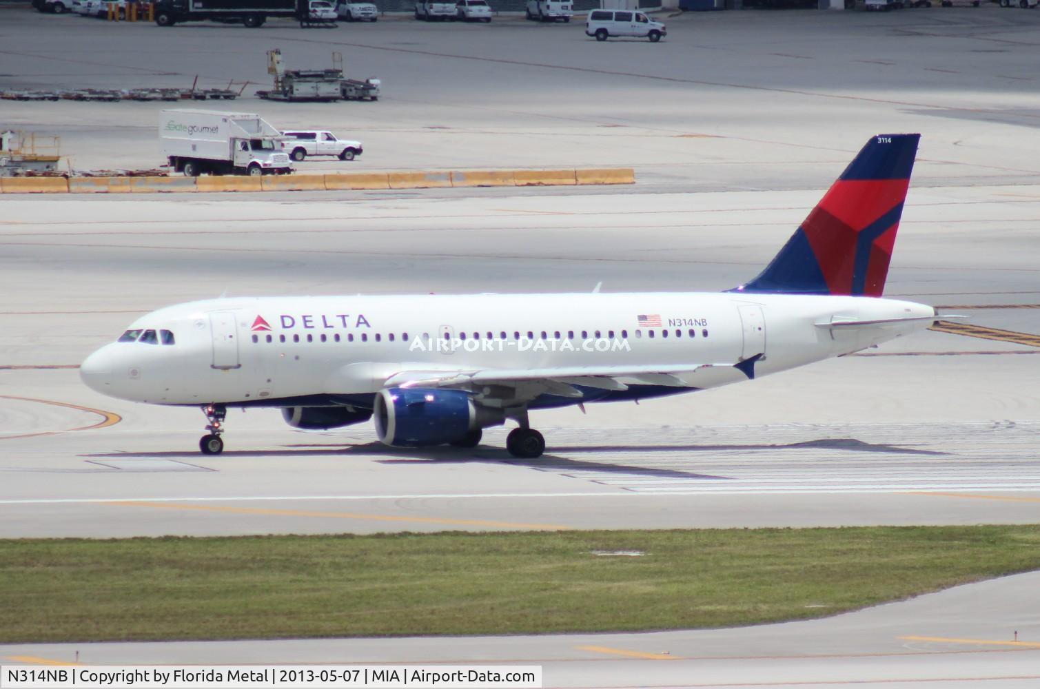 N314NB, 2000 Airbus A319-114 C/N 1191, Delta A319