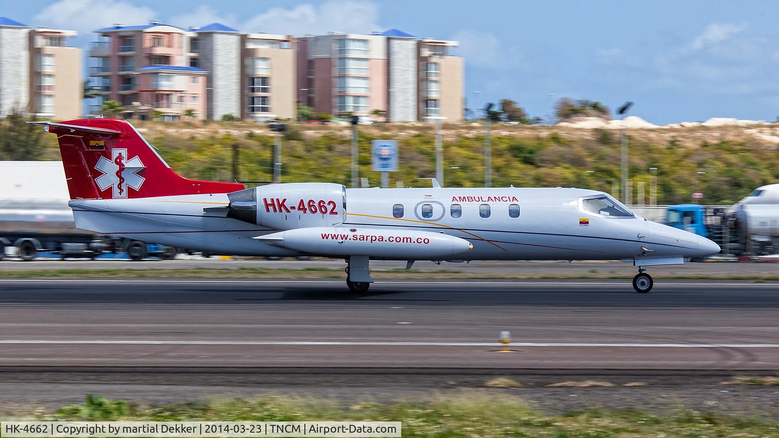 HK-4662, 1985 Learjet 35A C/N 35-513, Take of sxm