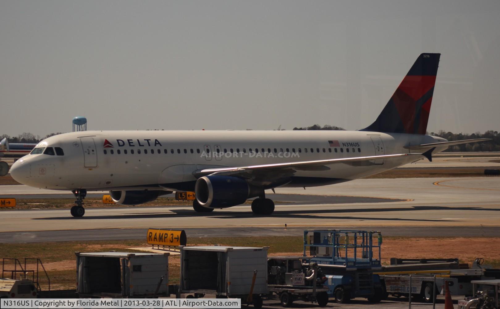 N316US, 1991 Airbus A320-211 C/N 192, Delta A320