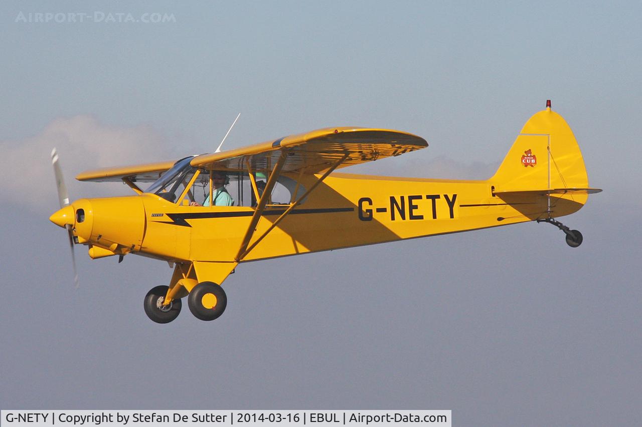 G-NETY, 1994 Piper PA-18-150 Super Cub C/N 1809108, returning from EBKH.
