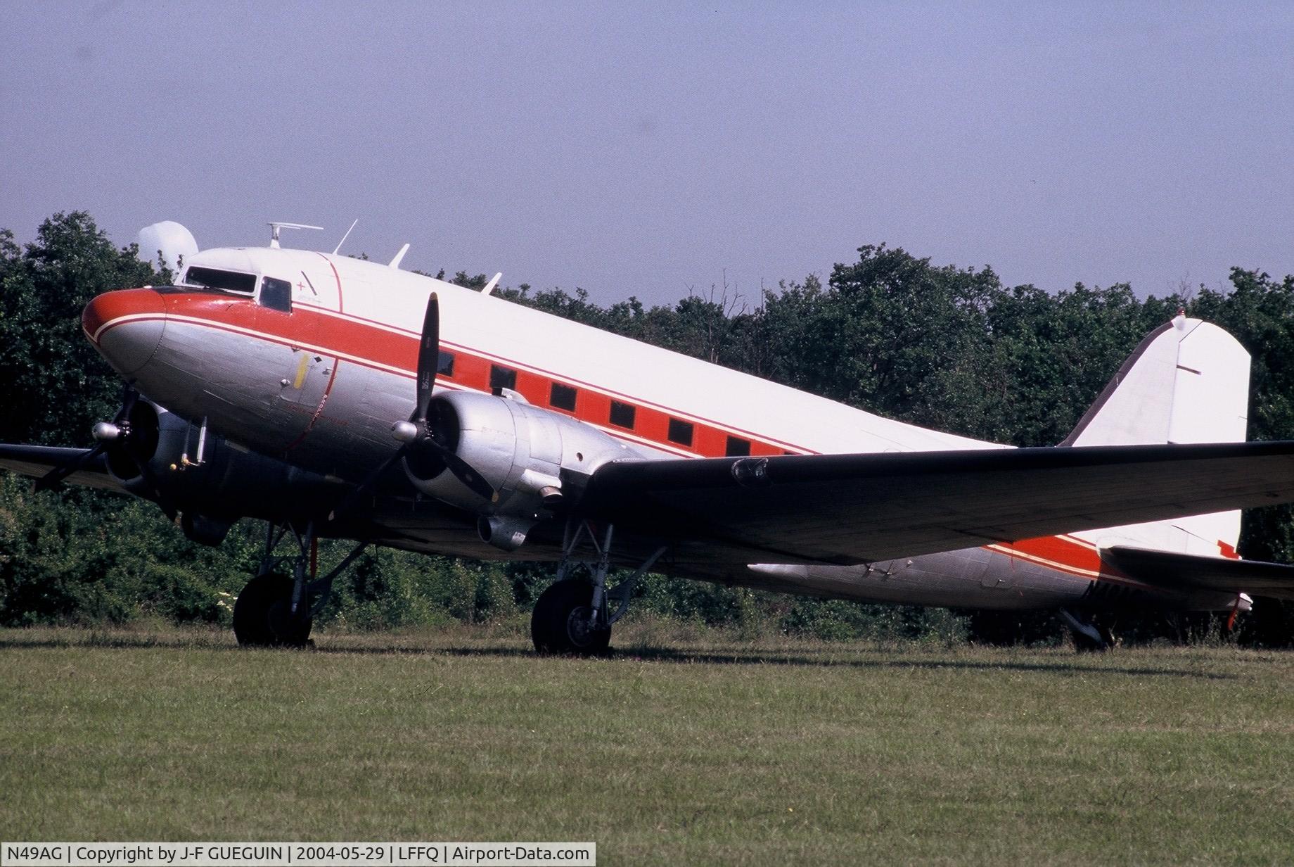 N49AG, 1943 Douglas DC-3A C/N 11737, On display at La Ferté-Alais, 2004 airshow.