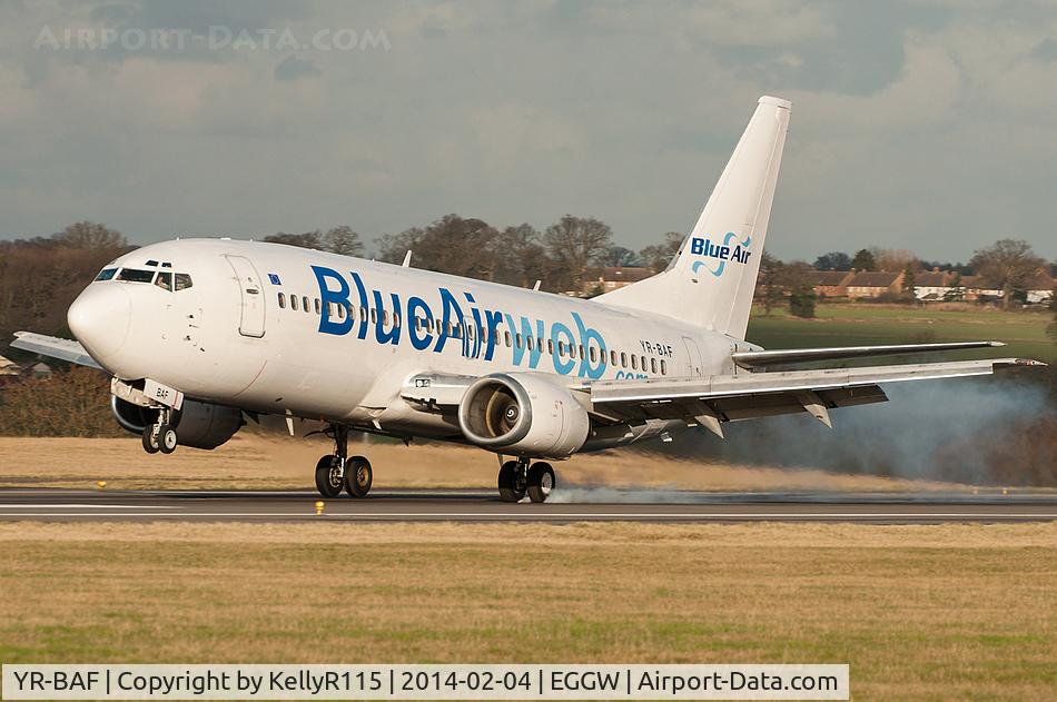 YR-BAF, 1989 Boeing 737-322 C/N 24453, London Luton - Blue Air