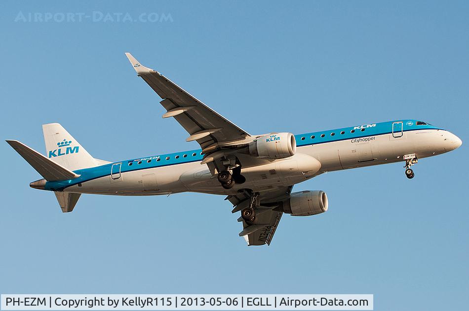 PH-EZM, 2010 Embraer 190LR (ERJ-190-100LR) C/N 19000338, London Heathrow - KLM Cityhopper