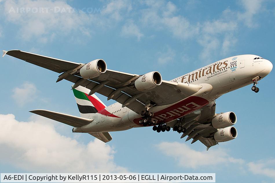 A6-EDI, 2009 Airbus A380-861 C/N 028, London Heathrow - Emirates
