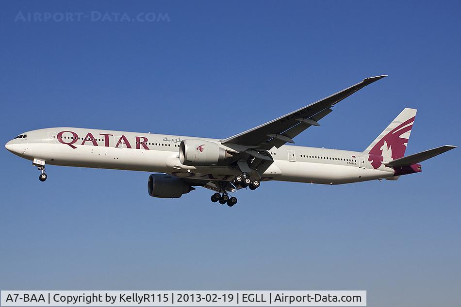 A7-BAA, 2007 Boeing 777-3DZ/ER C/N 36009, London Heathrow - Qatar