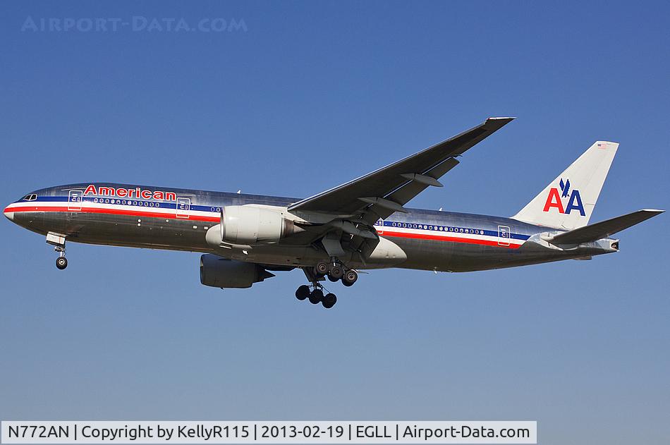 N772AN, 1999 Boeing 777-223 C/N 29580, London Heathrow - American Airlines