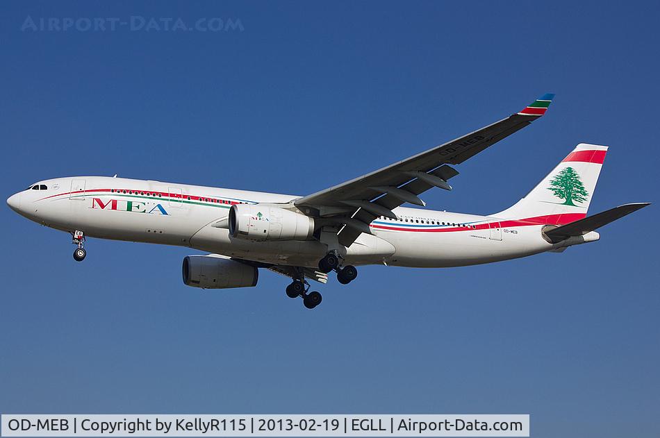 OD-MEB, 2009 Airbus A330-243 C/N 998, London Heathrow - MEA