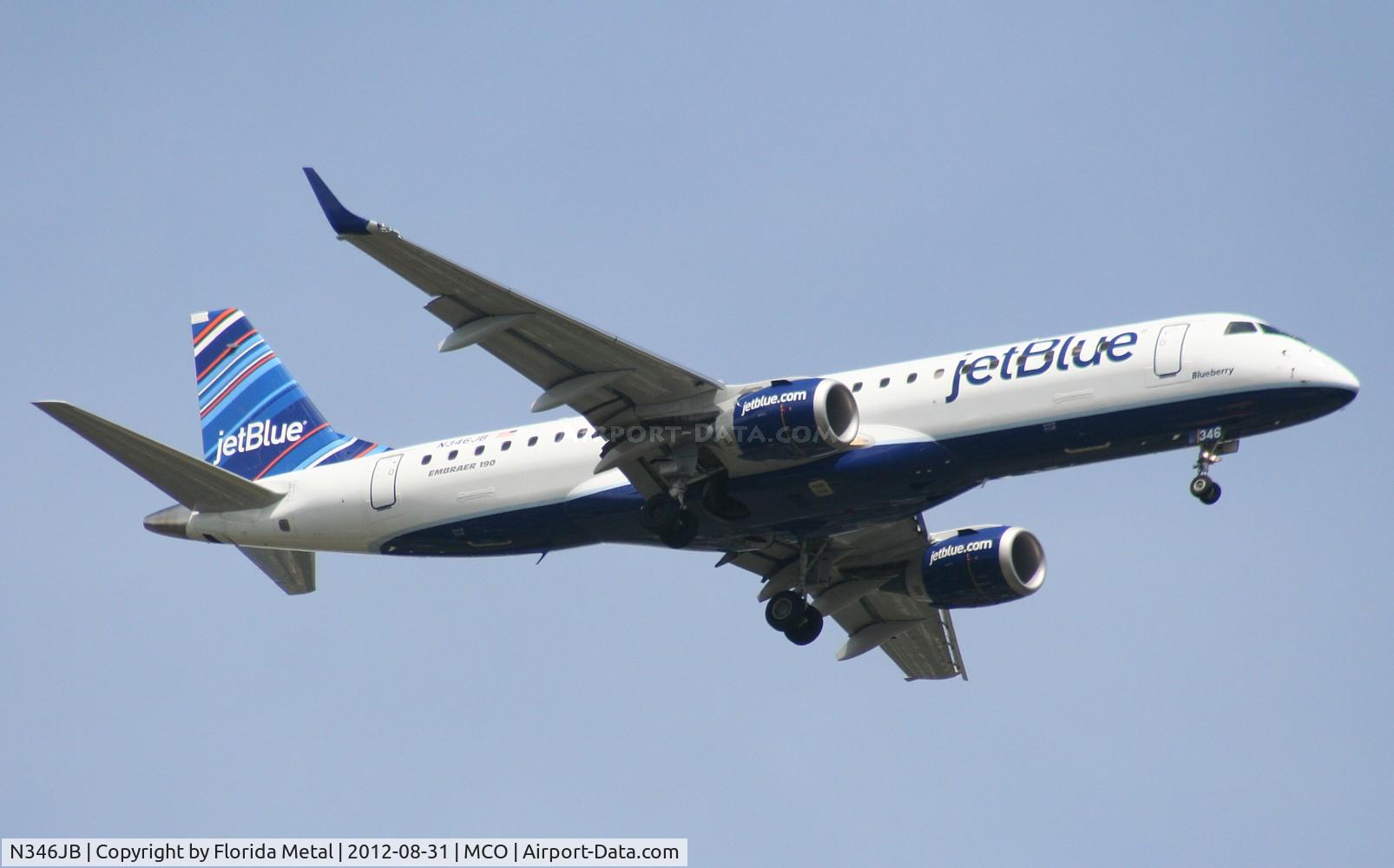 N346JB, 2012 Embraer ERJ-190-100 IGW 190AR C/N 19000504, Jet Blue E190