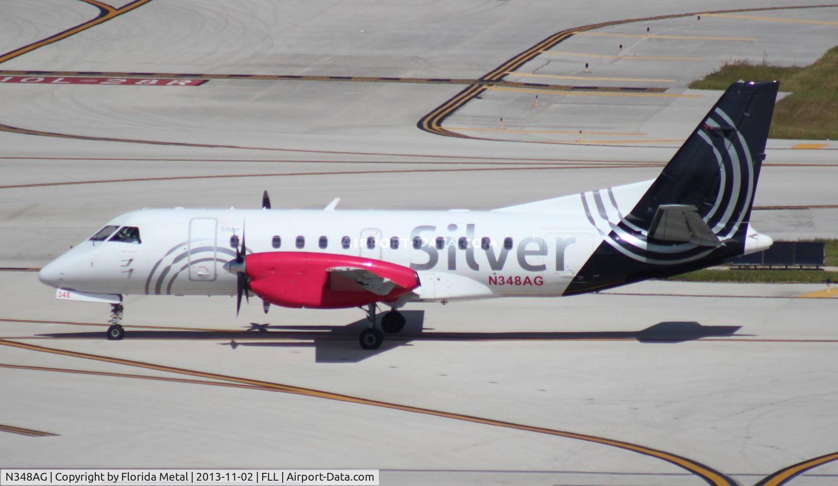 N348AG, 1998 Saab 340B C/N 340B-448, Silver Saab 340B