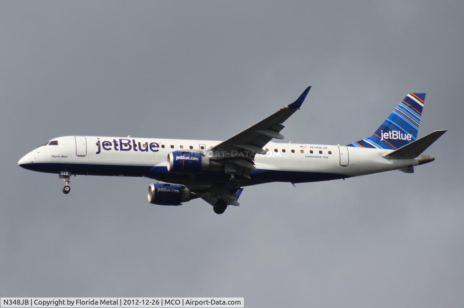 N348JB, 2012 Embraer ERJ-190-100 IGW 190AR C/N 19000511, Jet Blue E190