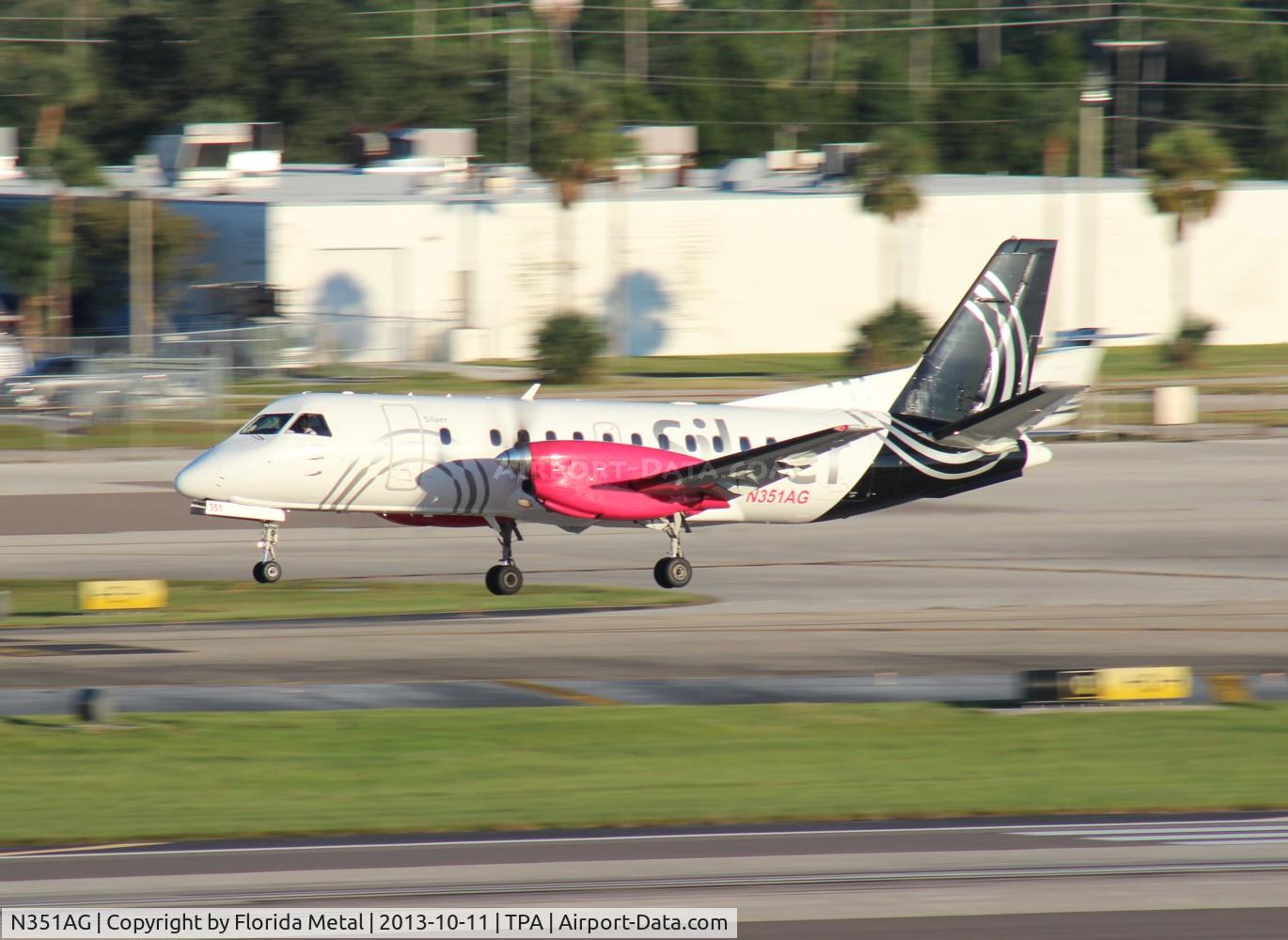 N351AG, 1998 Saab 340B C/N 340B-445, Silver Saab 340