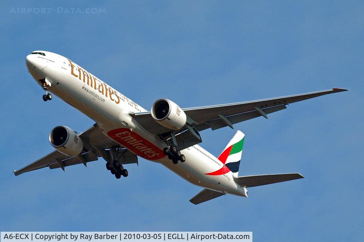 A6-ECX, 2009 Boeing 777-31H/ER C/N 38982, Boeing 777-31HER [38982] (Emirates Airlines) Home~05/03/2010 On approach 27R.