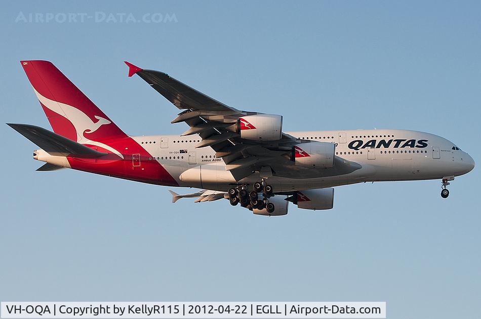 VH-OQA, 2008 Airbus A380-842 C/N 014, London Heathrow - Qantas