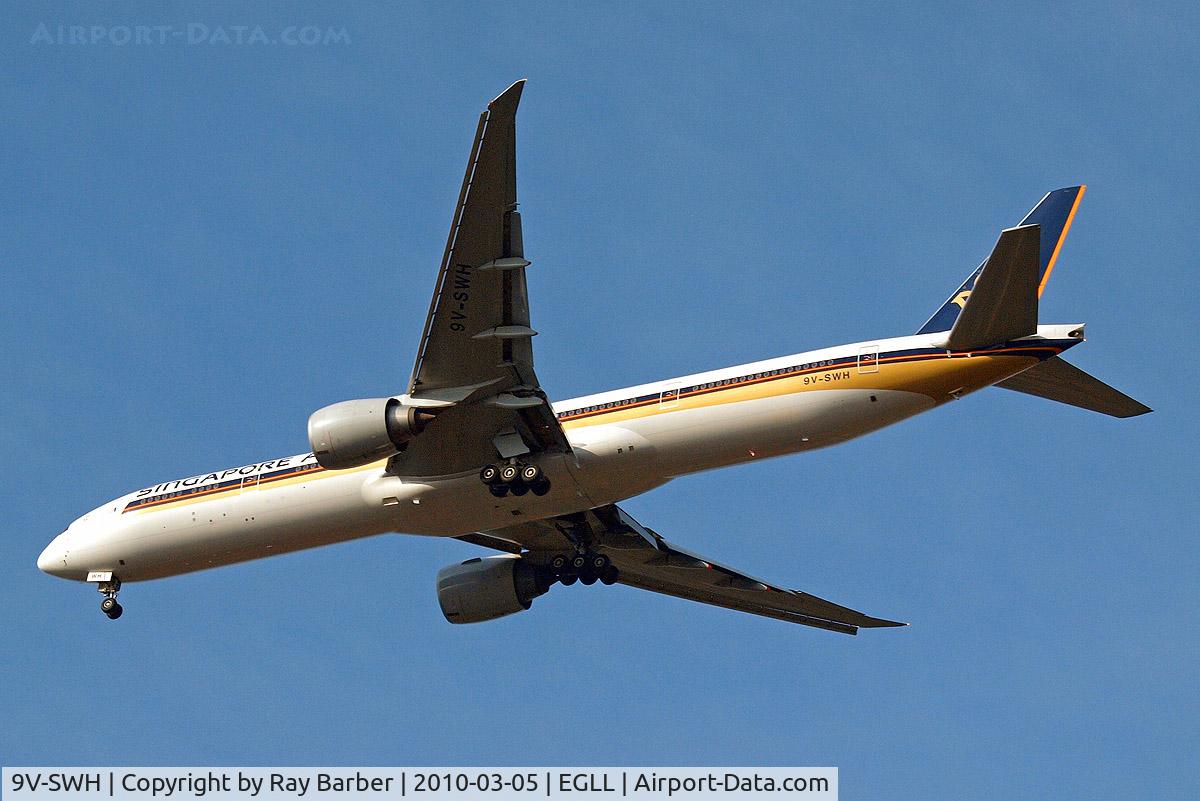 9V-SWH, 2007 Boeing 777-312/ER C/N 34573, Boeing 777-312ER [34573] (Singapore Airlines) Home~G 05/03/2010. On approach 27R.