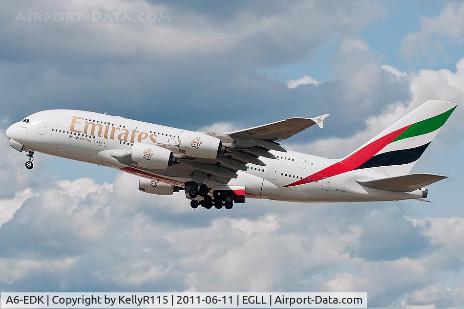 A6-EDK, 2010 Airbus A380-861 C/N 030, London Heathrow - Emirates