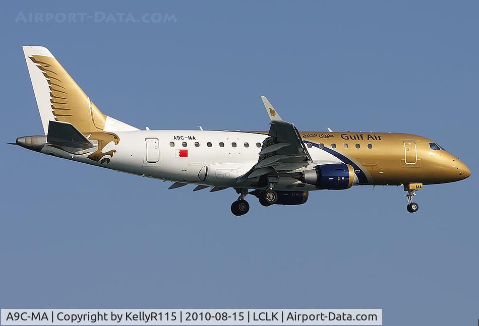 A9C-MA, 2009 Embraer 170LR (ERJ-170-100LR) C/N 17000278, Larnaca International - Gulf Air