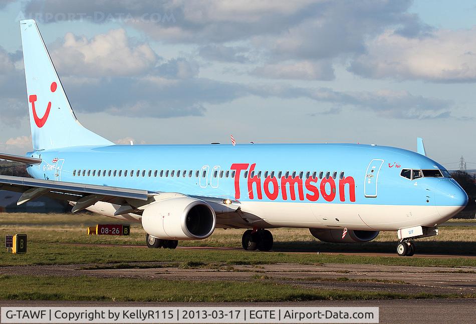 G-TAWF, 2012 Boeing 737-8K5 C/N 37244, Exeter International - Thomson Airways