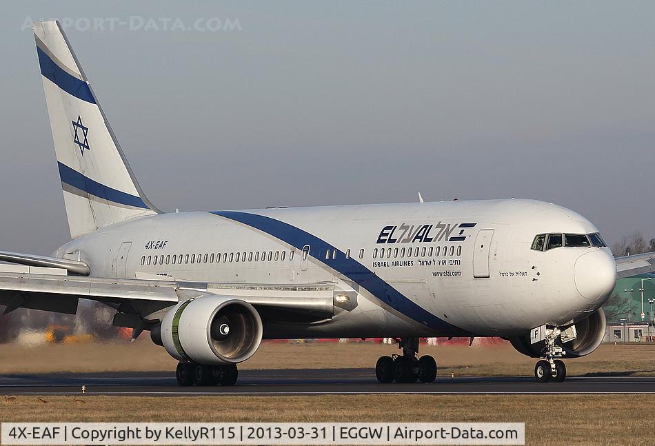 4X-EAF, 1990 Boeing 767-27E/ER C/N 24854, London Luton - El Al Israel Airlines
