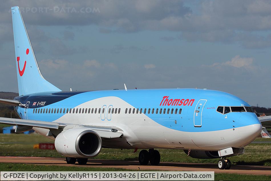 G-FDZE, 2008 Boeing 737-8K5 C/N 35137, Exeter International - Thomson Airlines