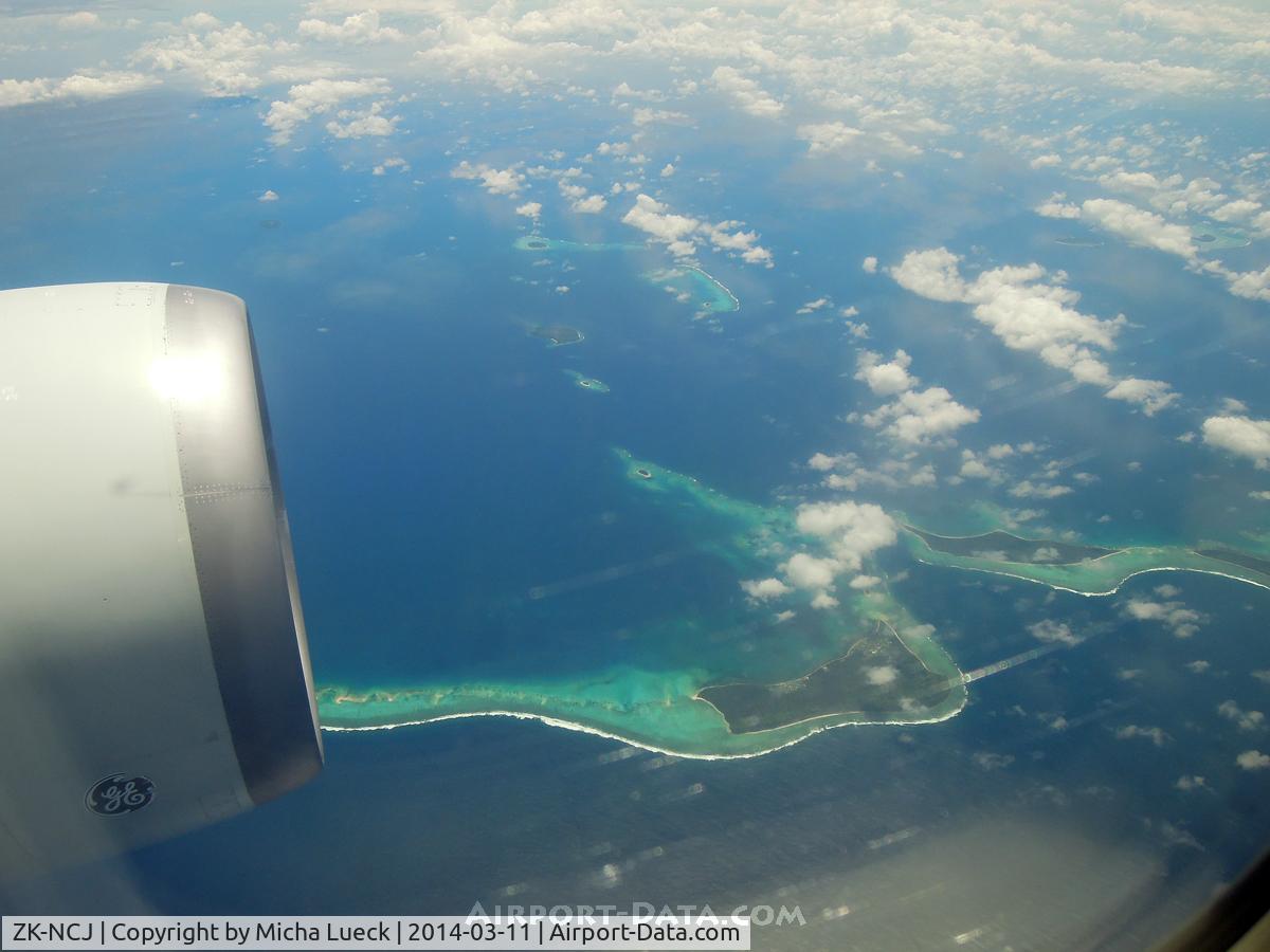 ZK-NCJ, 1995 Boeing 767-319/ER C/N 26915, Passing over Tonga on our way from AKL to HNL