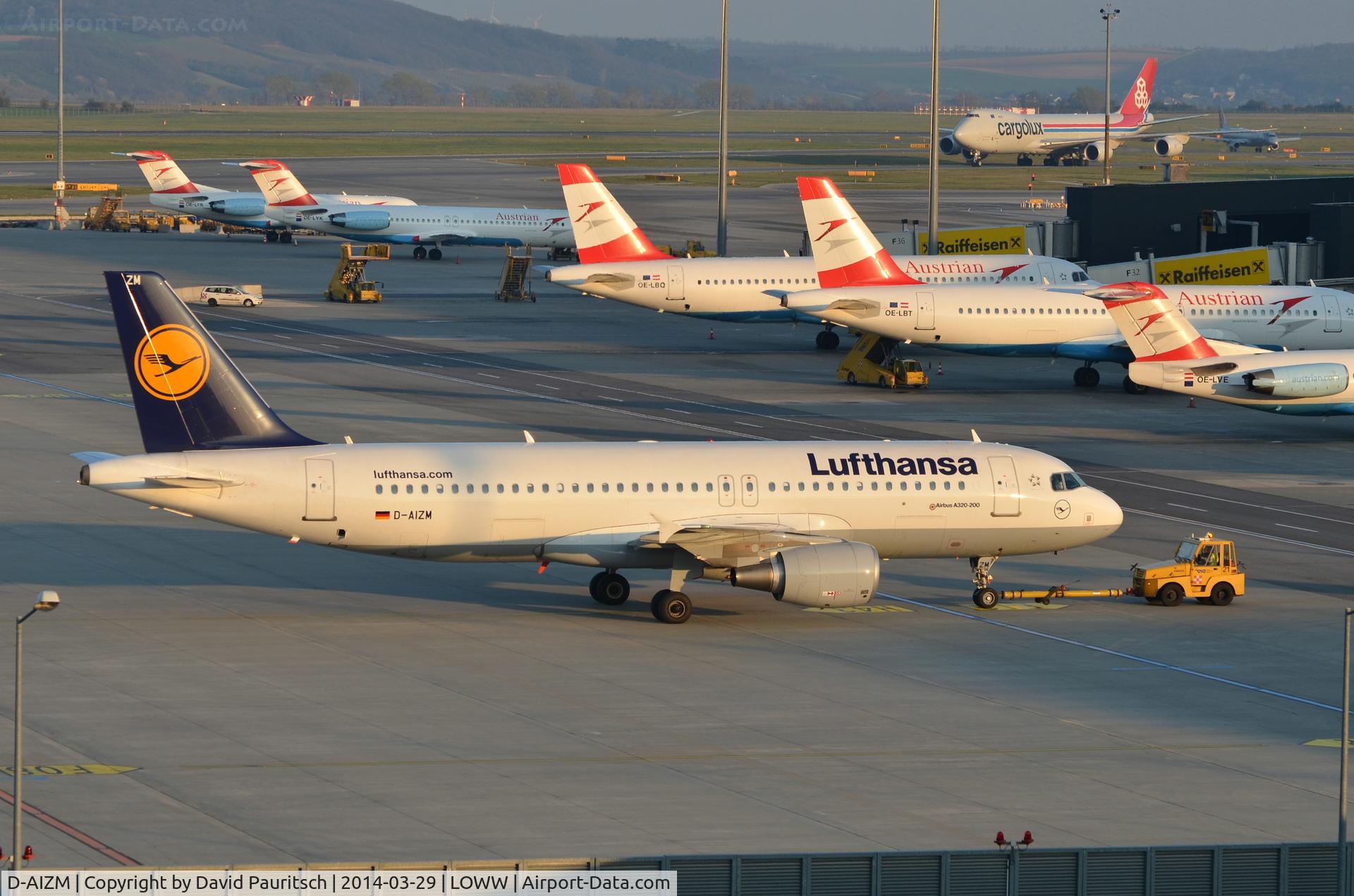 D-AIZM, 2012 Airbus A320-214 C/N 5203, Pushing back.