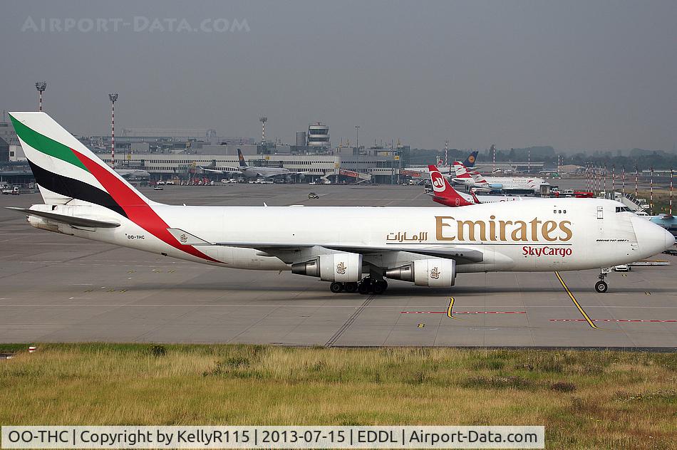 OO-THC, 2007 Boeing 747-4HAERF C/N 35235, Dusseldorf Rhein-Ruhr - Emirates Sky Cargo