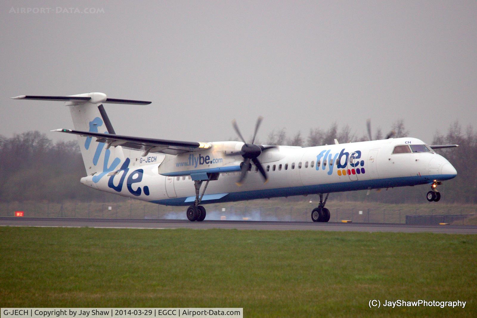 G-JECH, 2005 De Havilland Canada DHC-8-402Q Dash 8 C/N 4103, Arrival Manchester EGCC