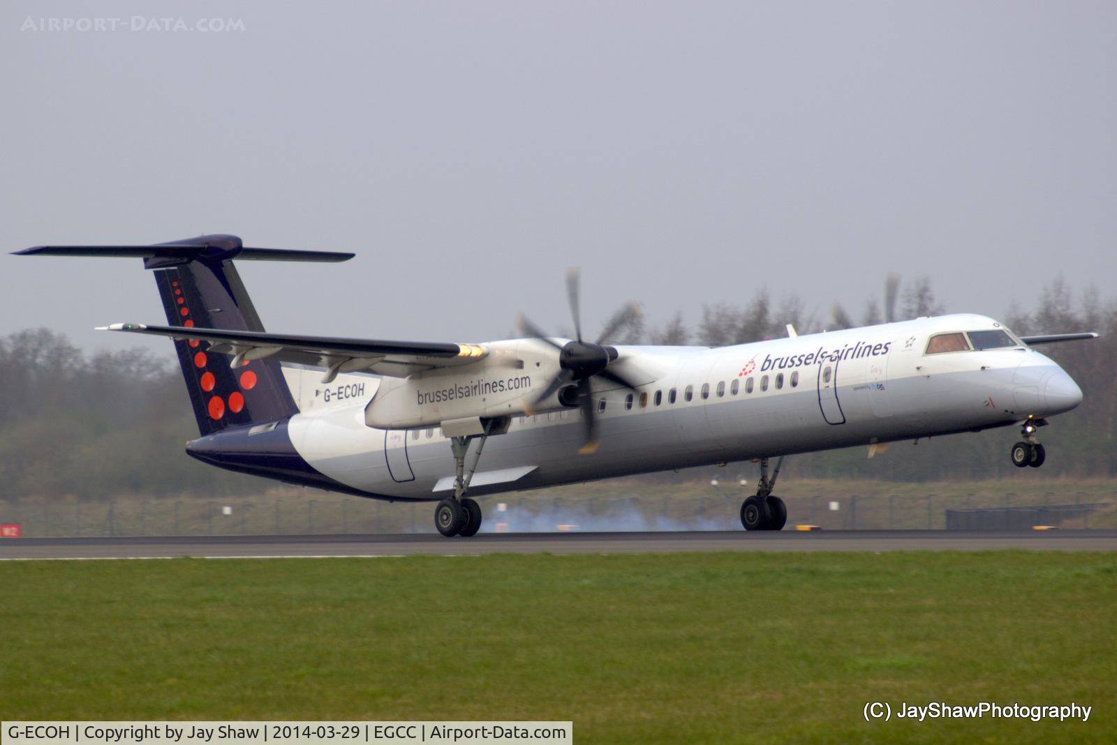 G-ECOH, 2008 De Havilland Canada DHC-8-402Q Dash 8 C/N 4221, Early Morning Arrival 05R Manchester EGCC