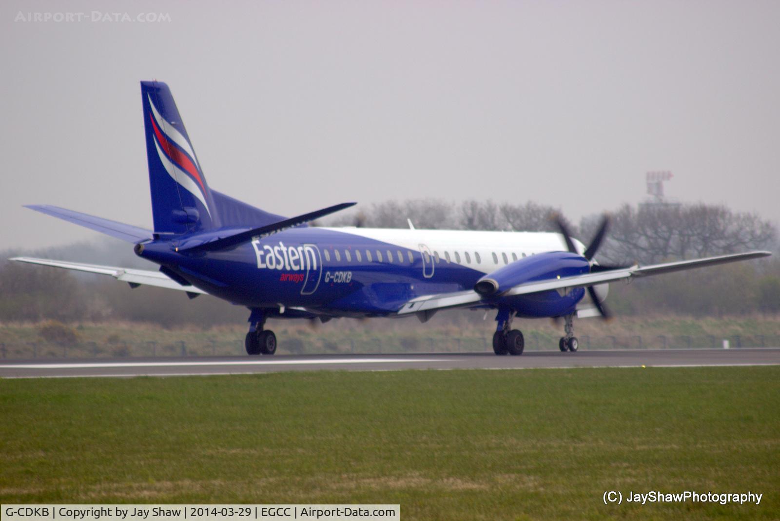 G-CDKB, 1996 Saab 2000 C/N 2000-032, Early Morning Arrival 05R Manchester EGCC