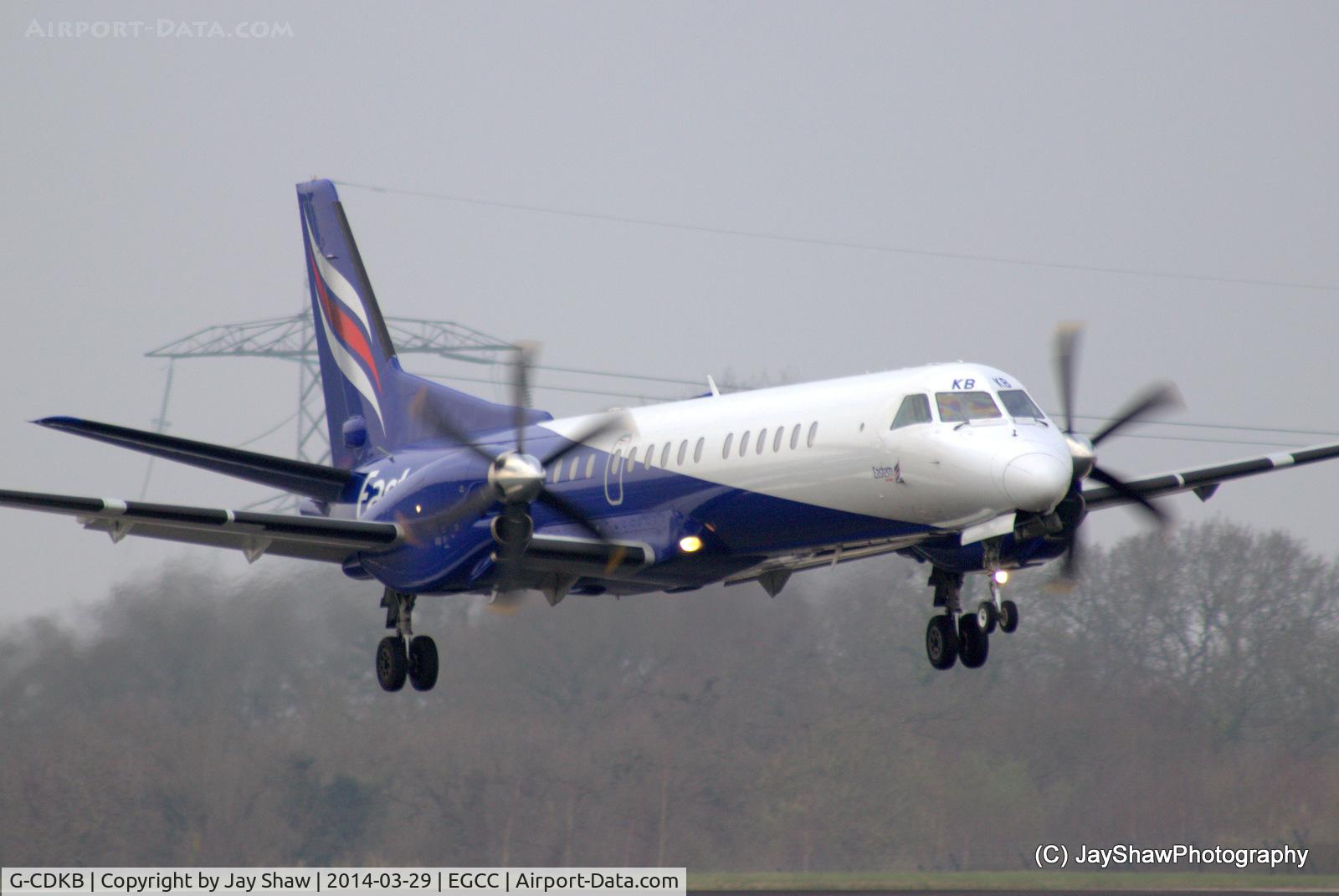 G-CDKB, 1996 Saab 2000 C/N 2000-032, Early Morning Arrival 05R Manchester EGCC