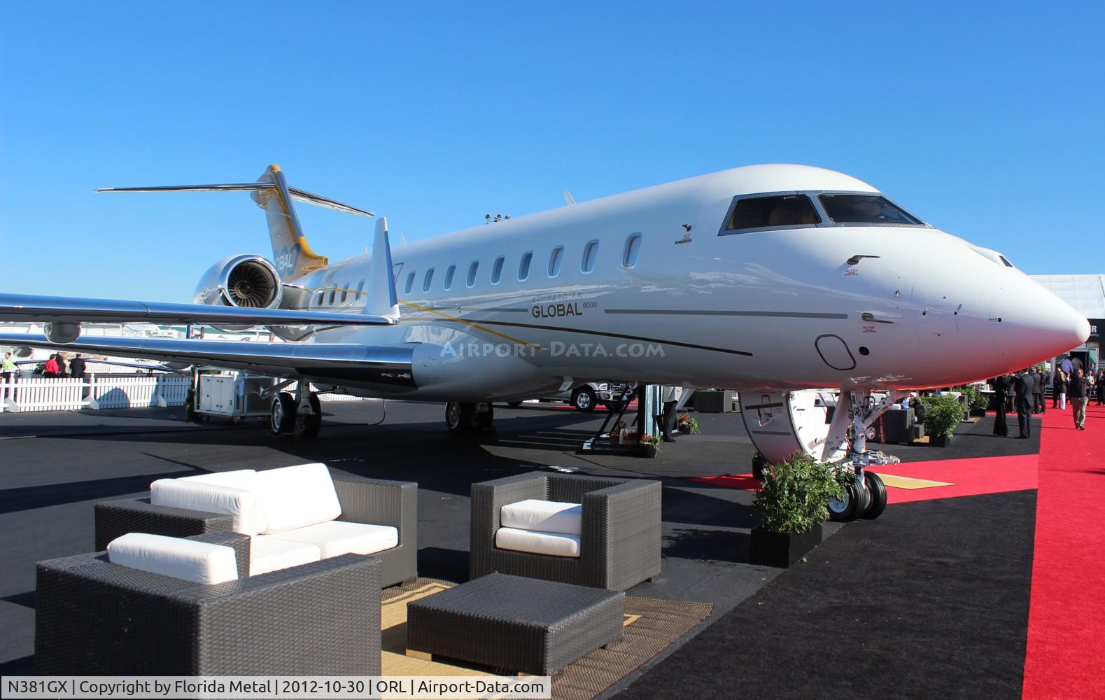 N381GX, 2012 Bombardier Global 6000 (BD-700-1A10) C/N 9381, Global 6000