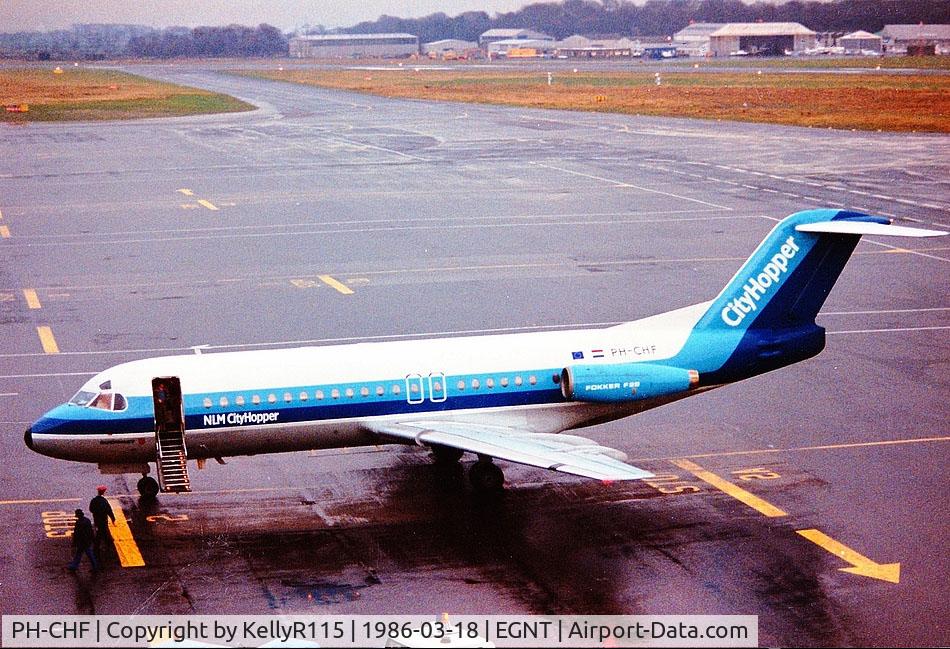 PH-CHF, 1979 Fokker F-28 Fellowship 4000 C/N 11140, Newcastle Woolsington - KLM Cityhopper