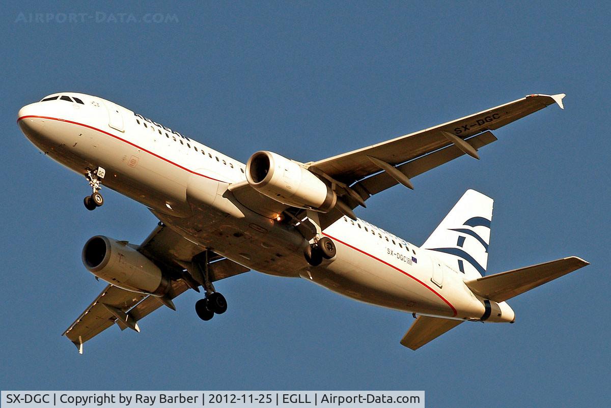 SX-DGC, 2009 Airbus A320-232 C/N 4094, Airbus A320-232 [4094] (Aegean Airlines) Home~G 25/11/2012. On approach 27R.