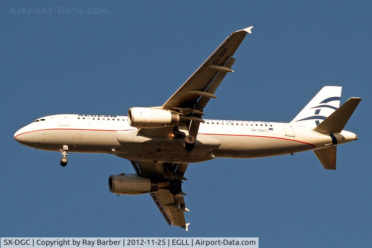 SX-DGC, 2009 Airbus A320-232 C/N 4094, Airbus A320-232 [4094] (Aegean Airlines) Home~G 25/11/2012. On approach 27R.