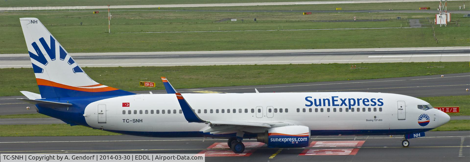 TC-SNH, 2005 Boeing 737-8FH C/N 30826, Sun Express, is here on taxiway 